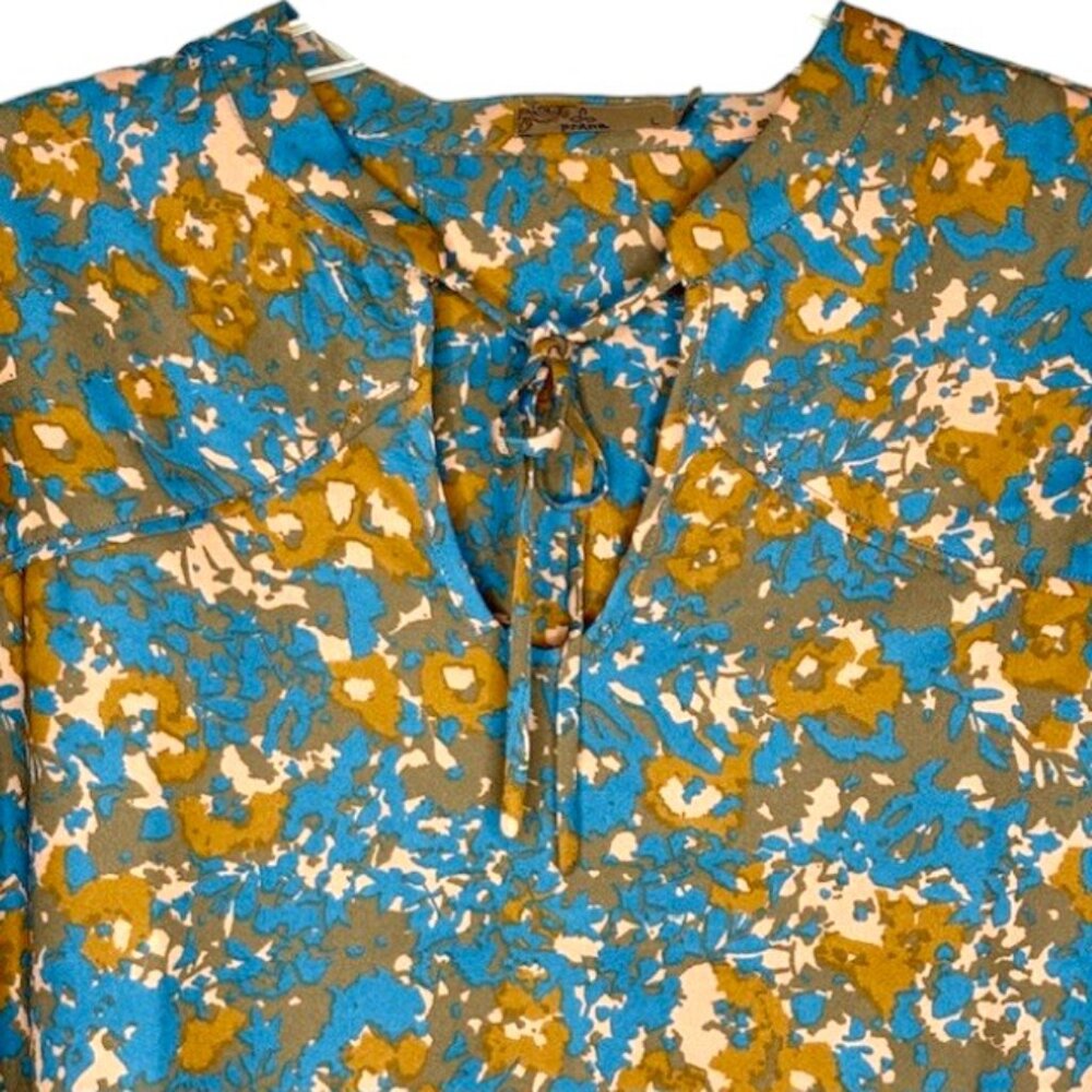 PrAna Wild At Heart Long-Sleeved Floral Top - Danish Blue Wildflower - L - Picture 4 of 11